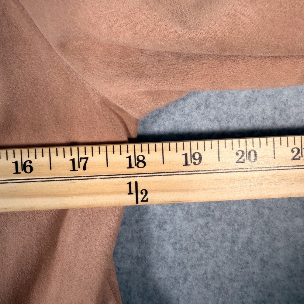 Hutch Anthropologie Faux Vegan Suede Blush Pink Open Front Draped Jacket Women M - Picture 10 of 10